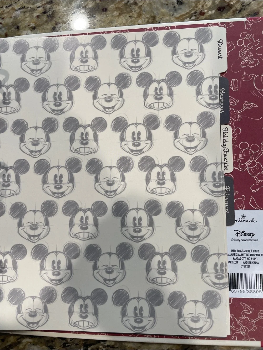 Disney Mickey Mouse Chef Recipe Binder in White and Pink